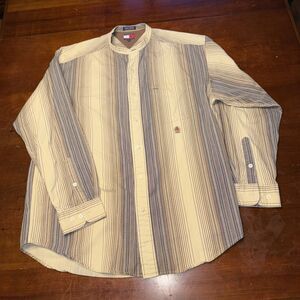 Vintage Tommy Hilfiger Men’s Sz M Long Sleeve Stripe Shirt 90’s Preppy Old Money